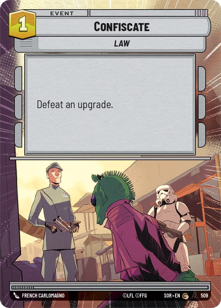 Confiscate (Hyperspace) (509) - Spark Of Rebellion - Star Wars: Unlimited 1 Confiscate (Hyperspace) (509) - Spark Of Rebellion - Star Wars: Unlimited