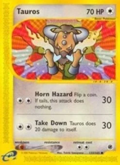 POKEMON Tauros 133 - Expedition - Reverse Holofoil - Pokémon