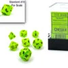Chessex Vortex Mini Polyhedral 7 Die Set Bright - Green/Black - Chessex