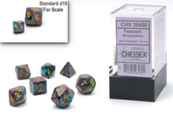 Chessex Festive Mini Polyhedral 7 Die Set - Mosaic/Yellow - Chessex