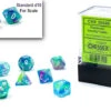 Chessex Festive Mini Polyhedral 7 Die Set - Waterlily/White - Chessex