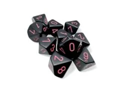 Chessex Opaque Black/Pink Set Of Ten D10s - Chessex
