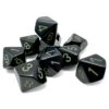 Chessex Opaque Black/Green Set Of Ten D10s - Chessex