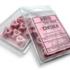 Chessex Opaque Pastel Pink/Black Set Of Ten D10s - Chessex