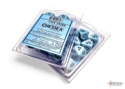 Chessex Opaque Pastel Blue/Black Set Of Ten D10s - Chessex