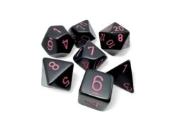 Chessex Opaque Black/Pink 7-Die Set - Chessex