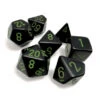 Chessex Opaque Black/Green 7-Die Set - Chessex