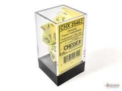 Chessex Opaque Polyhedral Pastel Yellow/Black 7-Die Set - Chessex