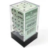 Chessex Opaque 16mm D6 Pastel Green/Black Dice Block (12 Dice) - Chessex