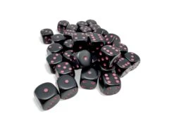 Chessex Opaque Black/Pink 12MM D6 Dice Block (36 Dice) - Chessex