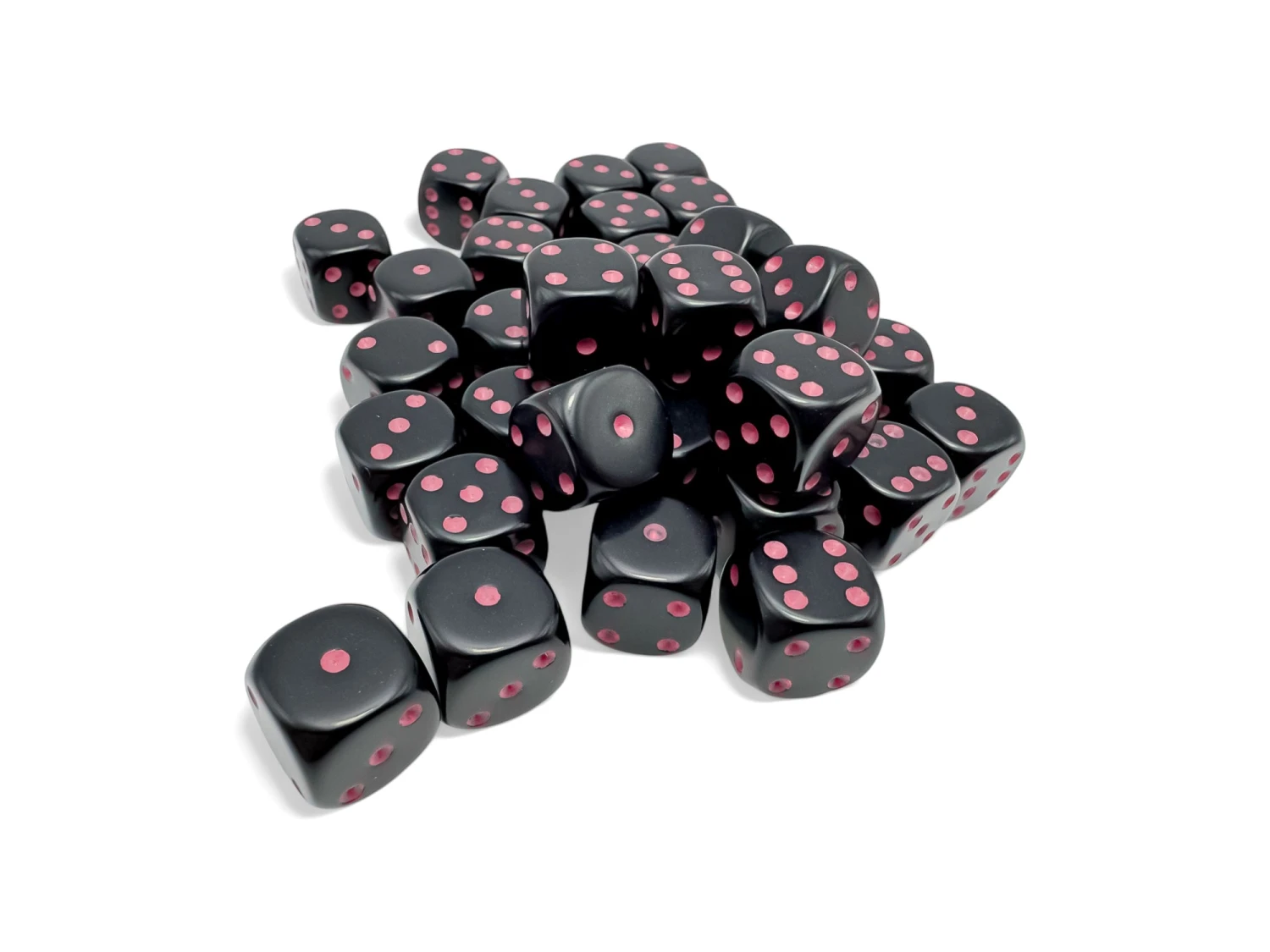 Chessex Opaque Black/Pink 12MM D6 Dice Block (36 Dice) - Chessex 1 Chessex Opaque Black/Pink 12MM D6 Dice Block (36 Dice) - Chessex