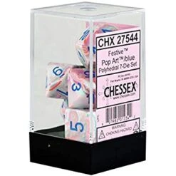 Chessex Festive Polyhedral 7 Die Set - Pop-art/Blue - Chessex