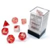 Chessex Nebula Polyhedral 7 Die Set - Red/Silver Luminary - Chessex