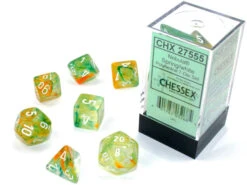 Chessex Nebula Polyhedral 7 Die Set - Spring/White Luminary - Chessex