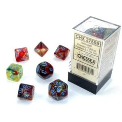 Chessex Nebula Polyhedral 7 Die Set - Primary/Blue Luminary - Chessex
