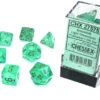 Chessex Borealis Polyhedral 7 Die Set - Light Green/Gold Luminary - Chessex