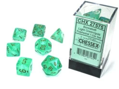 Chessex Borealis Polyhedral 7 Die Set - Light Green/Gold Luminary - Chessex