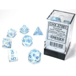 Chessex Borealis Polyhedral 7 Die Set - Icicle/Light Blue Luminary - Chessex