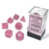 Chessex Borealis Polyhedral 7 Die Set - Pink/Silver Luminary - Chessex