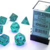 Chessex Borealis Polyhedral 7 Die Set - Teal/Gold Luminary - Chessex