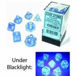 Chessex Borealis Polyhedral 7 Die Set - Sky Blue/White Luminary - Chessex