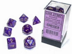 Chessex Borealis Polyhedral 7 Die Set - Royal Purple/Gold Luminary - Chessex