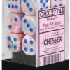 Chessex Festive Pop-art/Blue 16MM D6 Dice Block (12 Dice) - Chessex