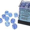 Chessex Borealis Sky Blue/White Luminary 12MM D6 Dice Block (36 Dice) - Chessex