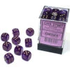 Chessex Borealis Royal Purple/Gold Luminary 12MM D6 Dice Block (36 Dice) - Chessex
