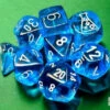 Chessex Translucent Tropical Blue/White 7-Die Set With Bonus Die - Chessex