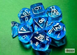 Chessex Translucent Tropical Blue/White 7-Die Set With Bonus Die - Chessex