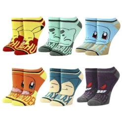 Pokemon Character Names Youth Ankle Sock 6-Pack - Pokemon