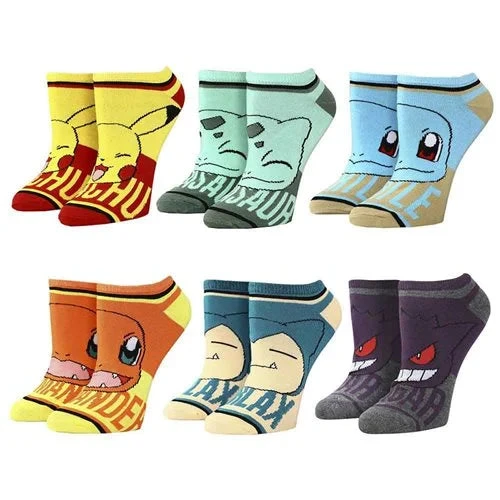 Pokemon Character Names Youth Ankle Sock 6-Pack - Pokemon 1 Pokemon Character Names Youth Ankle Sock 6-Pack - Pokemon