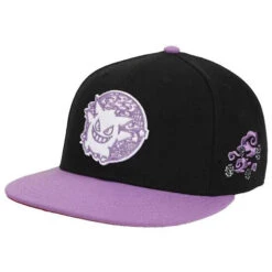Pokemon Gengar Embroidered Flat Bill Snapback Hat - Pokemon