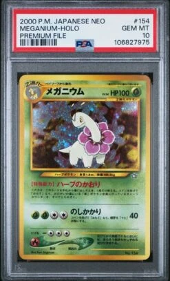 POKEMON Meganium Neo Premium File 1 154 PSA 10 - Pokémon